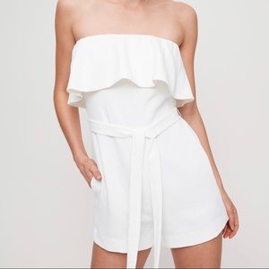 Aritzia Babaton Altamiro Romper in Coral size 4